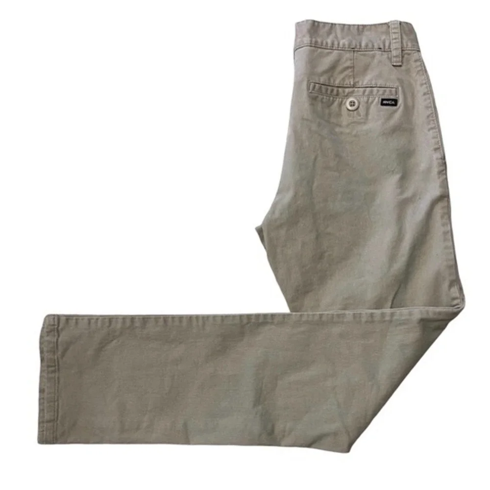RVCA Men's Size 29 All Time Chino‎ Pants Khaki Straight Fit Cotton Blend